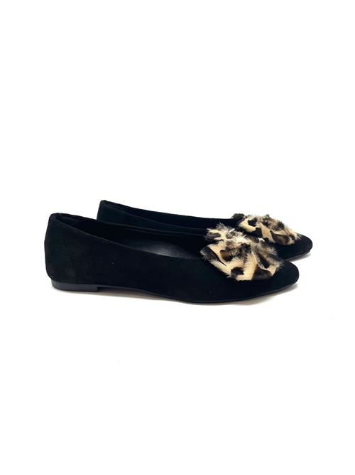 Ballerina con fiocco in cavallino leo IL LACCIO | 716009SUEDEBLACKLEOPARD